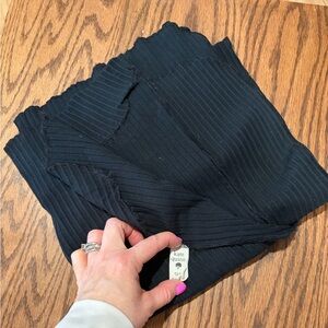 Kate Quinn Charcoal Ribbed Knit Single Layer Blanket